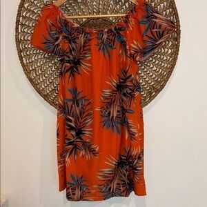 SHEIN Tropical Orange Off-Shoulder Top size small